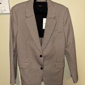 Theory Fitted Houndstooth Blazer Size 12 Fits like M